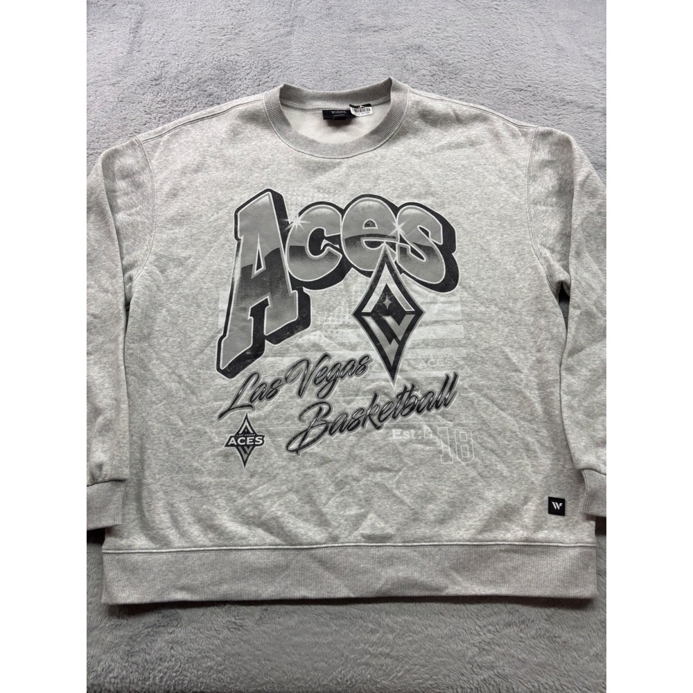 The Wild Collective Las Vegas Aces Basketball Sweatshirt Gray Graphic XL WNBA